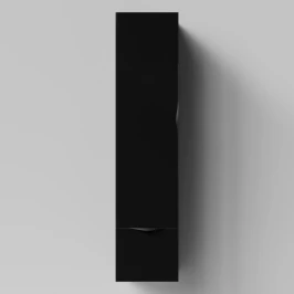 Пенал Марко 35 подвесной, дверь и ящик, ручки Черные, черный глянец, левый