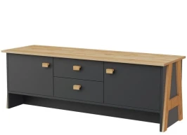 Тумба под ТВ «Скандинавия 2Я2Д» КМК 0905.23, Графит/ дуб наварра