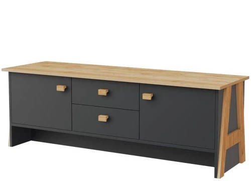 Тумба под ТВ «Скандинавия 2Я2Д» КМК 0905.23, Графит/ дуб наварра
