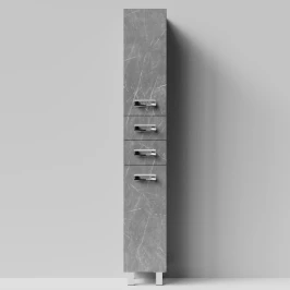 Пенал Орландо 30 напольный, Мрамор Серый софт тач ПВХ 4044-1, левый