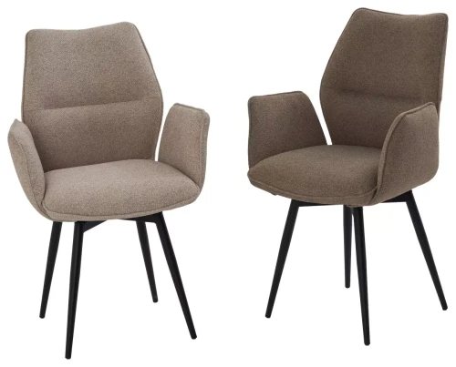 Стул ГРИН 360 град. поворот. NS-04 Крем, букле / черный каркас, М-City