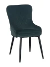 DC444 Стул мягкий, ТЕМНО-ЗЕЛЕНЫЙ#MJ 420-37 велюр, каркас металл черный