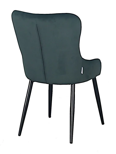 DC444 Стул мягкий, ТЕМНО-ЗЕЛЕНЫЙ#MJ 420-37 велюр, каркас металл черный