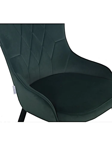 DC444 Стул мягкий, ТЕМНО-ЗЕЛЕНЫЙ#MJ 420-37 велюр, каркас металл черный