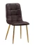 C919/DC809 Стул мягкий, ТЕМНО-КОРИЧНЕВЫЙ#19-7 экокожа, каркас металл золото КРУГЛЫЙ