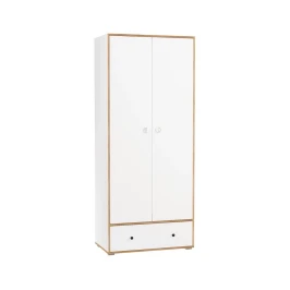 Шкаф для одежды Вуди 13.138, Белый премиум, Дуб Золотой