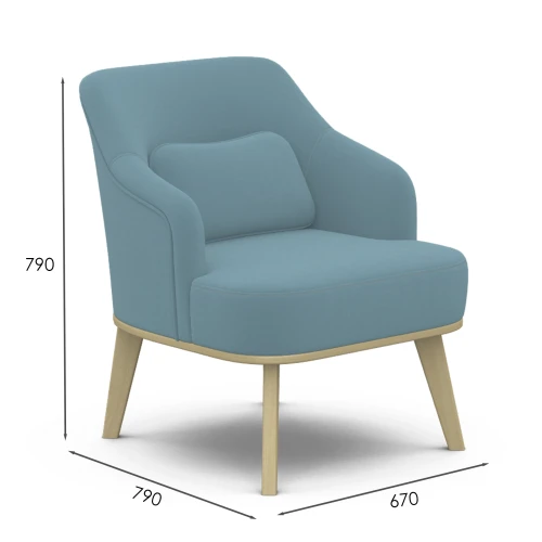 Кресло Комфорт 5 ткань катания дасти blue, каркас лак