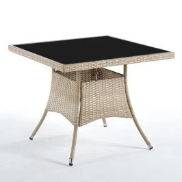Стол из искусственного ротанга РИМИНИ «RIMINI» 90х90 см  -  Wood