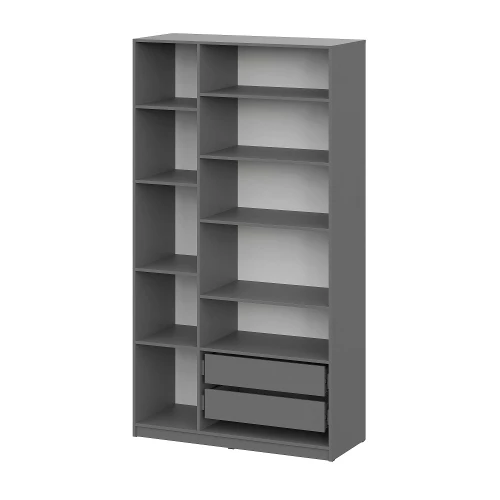 Шкаф распашной с наполнением (9 полок + 2 ящика) ШК 5 (1200), Графит