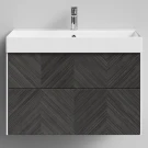 Тумба Катарини, 85 подвесной, Дуб серый Vodok с раковиной в комплекте