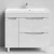 Тумба Лайт 90 напольный, Белый камень ПВХ 57805, 2 ящика, 1 дверь слева Vodok с раковиной в комплекте