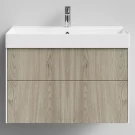Тумба Лоренцо, 85 подвесной, Дуб цвет 22 Vodok с раковиной в комплекте