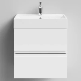 Тумба Салли 60 подвесной, белый Vodok с раковиной в комплекте