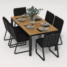 Обеденная группа TELLA GIRA  каркас карбон / стол тик 180 / ткань черная