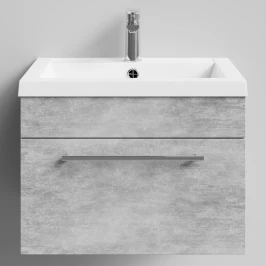 Тумба Элис 58 подвесной, 1 ящик, Горный камень ПВХ 57807 Vodok с раковиной в комплекте