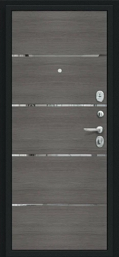 Входная дверь BRAVO Лайн Букле черное/Grey Melinga 