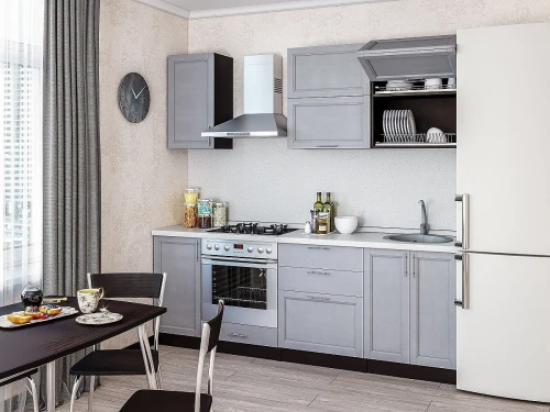 Модульная прямая кухня Сканди-01 Grey Softwood