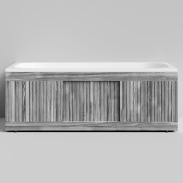 Экран-купе Тач 1500, 3 раздвижные двери, Лиственница структурная контрастно-серая ПВХ 64202