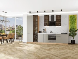 Кухонный гарнитур Фьюжн-08 Silky Grey-Дуб Вотан