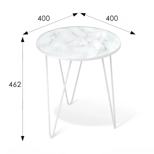 Столик журнальный SHT-CT27 белый муар/белый мрамор