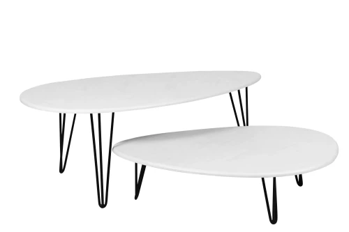 Стол журнальный Дадли белый бетон/чёрный