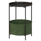 Стол журнальный Элдей рогожка хаки/черный