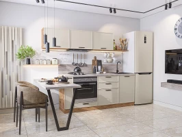 Прямая модульная кухня Фрейм-01 Cream Silk Дуб вотан 1782*2300*600