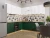 Угловая модульная кухня Дублин-02 Special White/Special Green Дуб вотан 2140*2200/2400*600