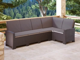 Угловой диван под ротанг Калифорния “California“ 240х136 см арт.80497-1П с подушками на сидение и спинку