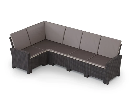 Угловой диван под ротанг Калифорния “California“ 240х136 см арт.80497-1П с подушками на сидение и спинку