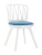 DC275 Стул пластиковый, каркас Белый, подушка Синяя