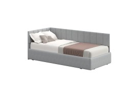 Кровать с матрасом "КР 3" (0,9х2,0 мягкая) (SAFE) (Ткань серый)