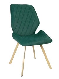 DC230 Стул мягкий, ИЗУМРУД#M420-36 велюр, каркас металл, шампань КВАДРАТ