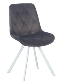 DC68 Стул мягкий поворотный, ГОРЬКИЙ ШОКОЛАД#G62-10 велюр, каркас металл белый