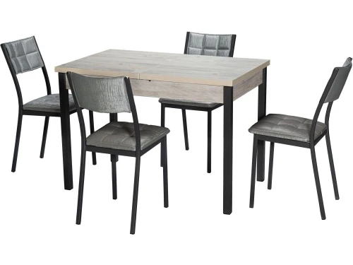 Стол М65 «Денвер» ДП1-01-06 1100(1400)*680 ЛДСП «Наоми», квадратные Графит