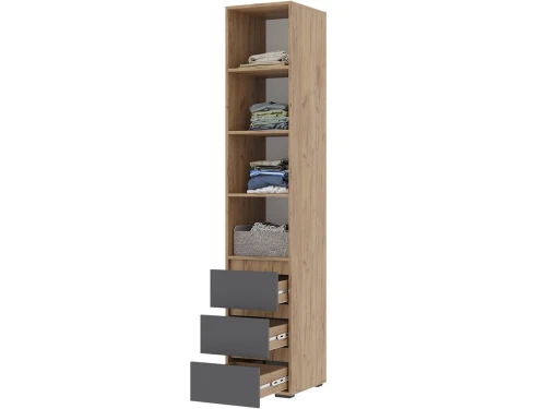 Шкаф-пенал «Хелен» ПН-03, графит/дуб крафт золотой