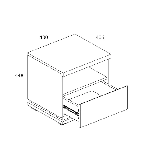 LIMA, Тумба прикроватная 1SN. Цвет ПЕРСИДСКИЙ ЖЕМЧУГ/ МАДУРА