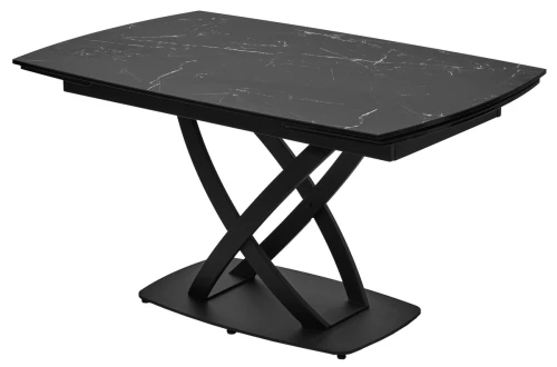 Стол FOGGIA 140 KL-116 Черный мрамор матовый, итальянская керамика/ черный каркас, ®DISAUR