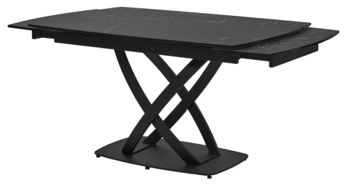 Стол FOGGIA 140 KL-116 Черный мрамор матовый, итальянская керамика/ черный каркас, ®DISAUR