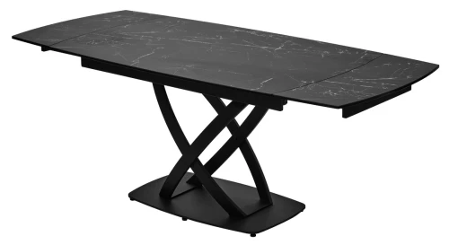 Стол FOGGIA 140 KL-116 Черный мрамор матовый, итальянская керамика/ черный каркас, ®DISAUR