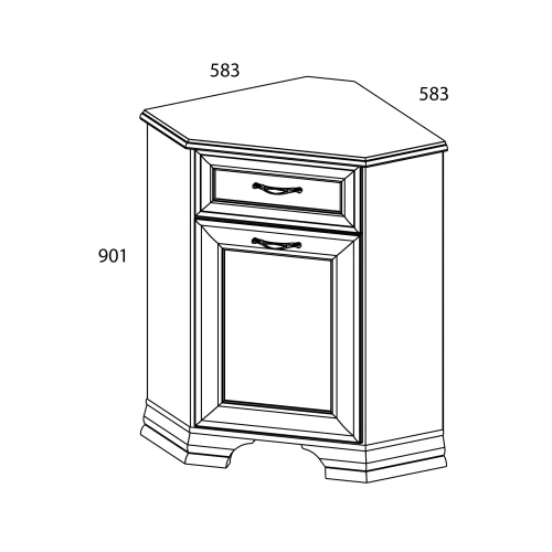 Тумба 1D1SU, TIFFANY, цвет вудлайн кремовый