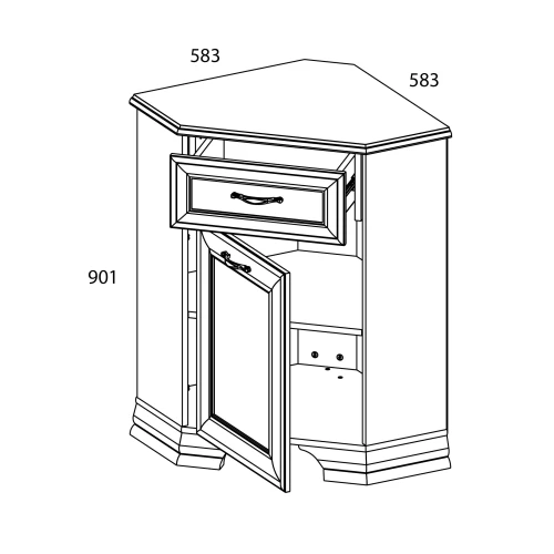 Тумба 1D1SU, TIFFANY, цвет вудлайн кремовый