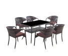 Комплект мебели из искусственного ротанг стол Рио и  6 кресел Греция Dark Brown