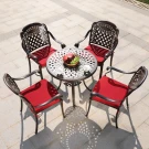 Комплект мебели из литого алюминия стол круглый СОРРЕНТО «SORRENTO» D78 + 4 кресла ВУЛКАН-2 «VOLCANO-2» бронза Комплект мебели из литого алюминия стол круглый СОРРЕНТО «SORRENTO» D78 + 4 кресла ВУЛКАН-2 «VOLCANO-2» бронза