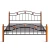 Кровать AT-126 дерево гевея/металл, 160*200 см (Queen bed), красный дуб/черный