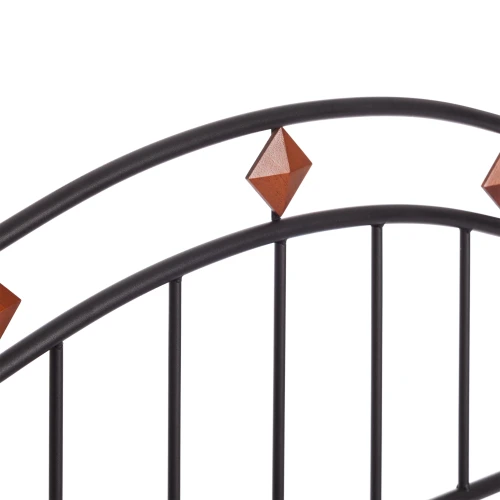 Кровать AT-126 дерево гевея/металл, 160*200 см (Queen bed), красный дуб/черный