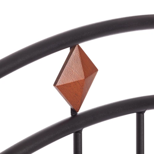 Кровать AT-126 дерево гевея/металл, 160*200 см (Queen bed), красный дуб/черный