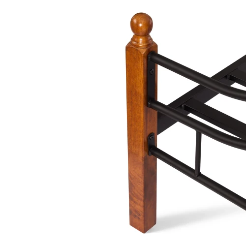 Кровать AT-126 дерево гевея/металл, 160*200 см (Queen bed), красный дуб/черный