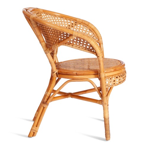 Комплект "PELANGI"  02/15 ( стол со стеклом + 4 кресла ) [без подушек] ротанг, кресло 65х65х77см, стол диаметр 64х61см, Honey (мед)