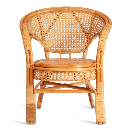 Комплект "PELANGI"  02/15 ( стол со стеклом + 4 кресла ) [без подушек] ротанг, кресло 65х65х77см, стол диаметр 64х61см, Honey (мед)